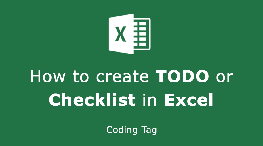 How to create TODO or Checklist in Excel