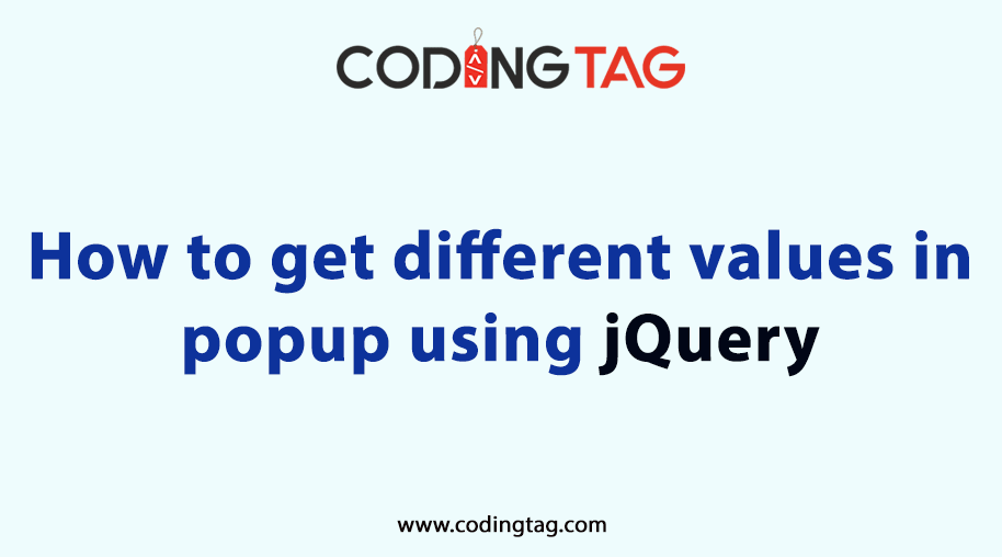 How to get different values in popup using jQuery