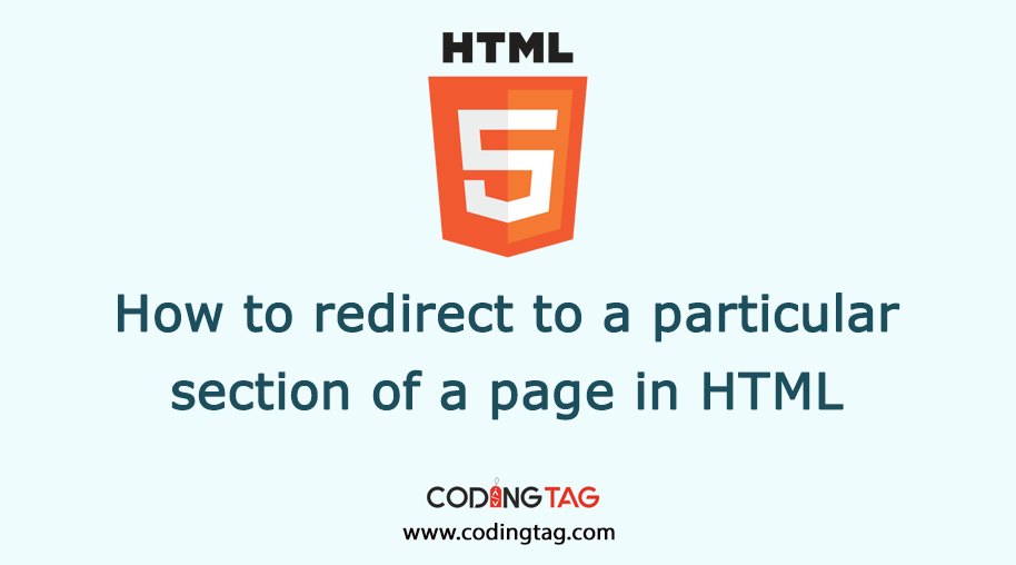 How to redirect to a particular section of a page in HTML?