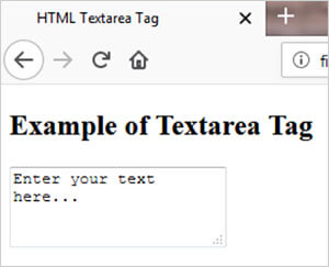 Result - HTML textarea tag