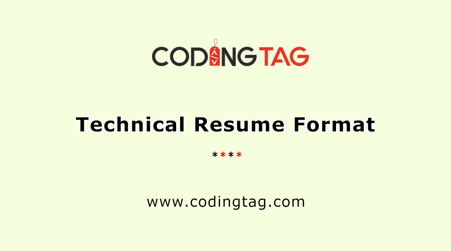 Technical Resume Format